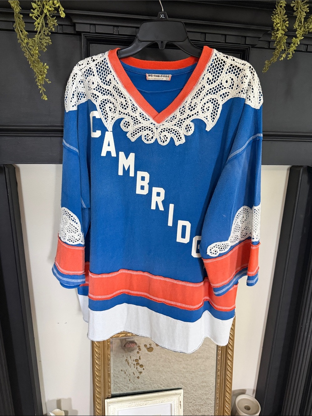 We The Free Blue White Orange 'Cambridge' Short Sleeve Tee